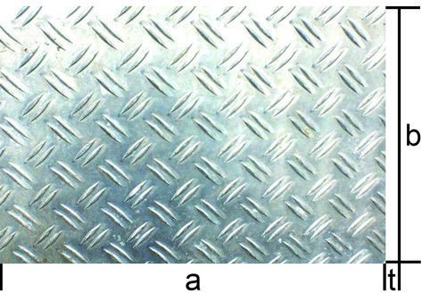 AIMg3, weich, Abkantqualität 1500/3000/3.0/4.5 mm, Muster Quintett - Aluminium Warzenbleche, EN AW-5754