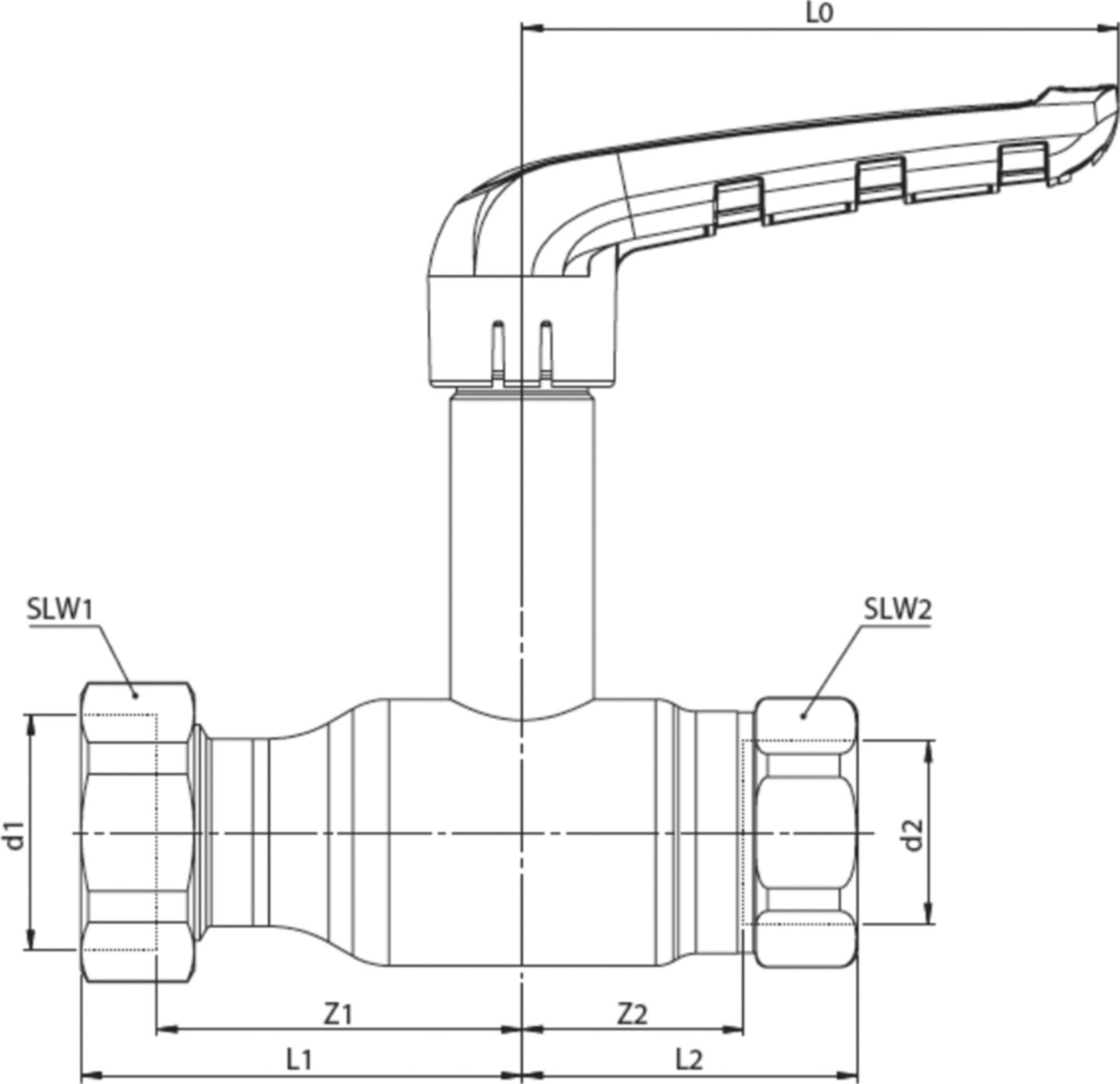 Kugelhahnen lange Spindel Fullflow BF222011 DN 20 54102 - Ballofix/Broen-Armaturen