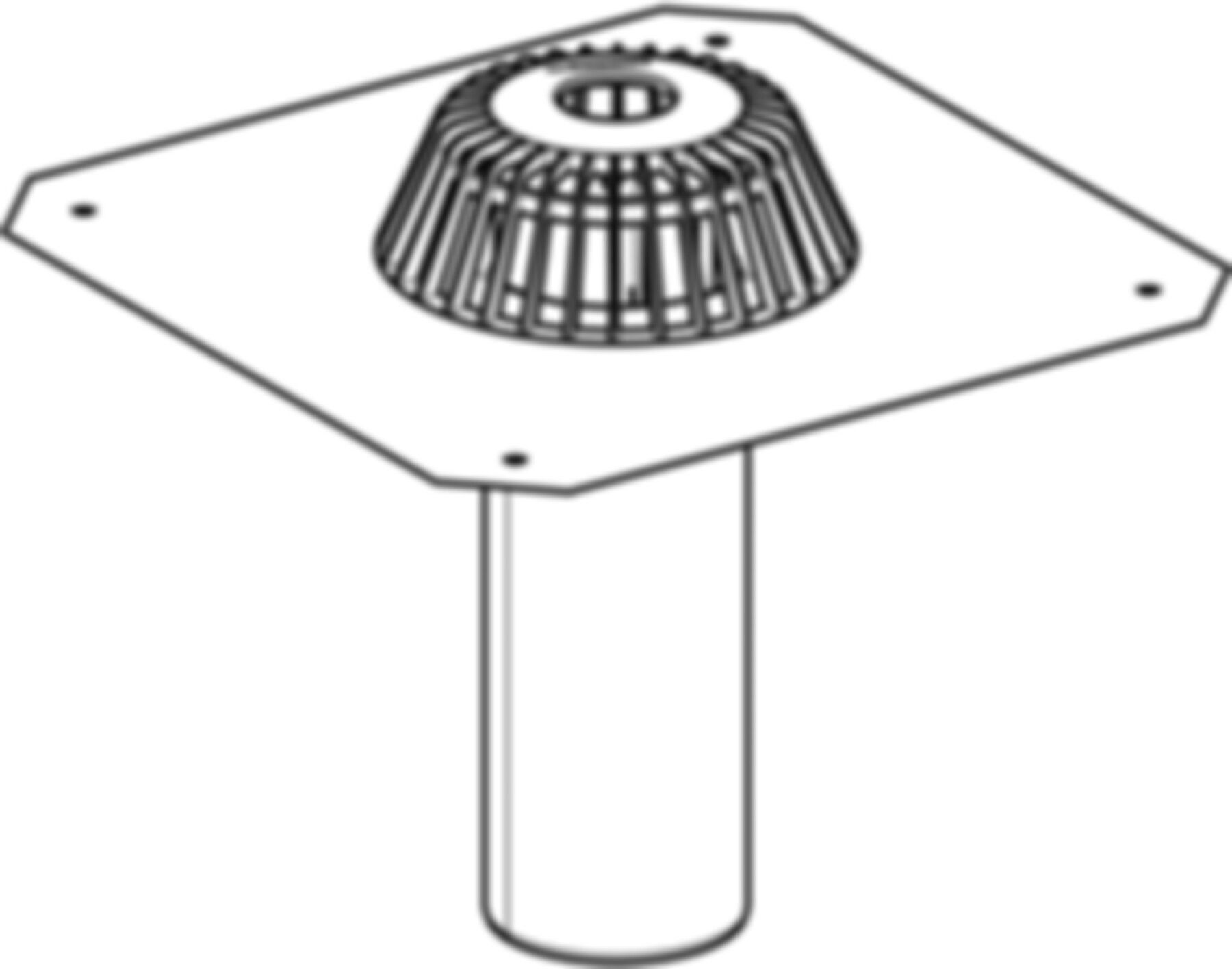 Dachwassereinlauf Set 90mm 358.024.00.1 mit Anschlussblech und Dampfsperrenanschluss - Geberit-Dachentwässerung