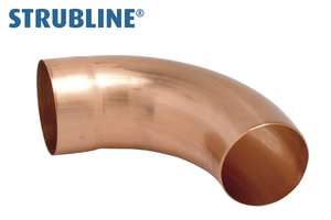 Ablaufrohrbogen gezogen 70° 75 mm 213 "Strubline" - Kupfer Spenglereihalbfabrikate