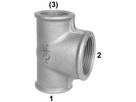 T-Stück red. 130 S 1/2"- 1"- 1/2" 770 130 130 - GF schw. Tempergussfittings