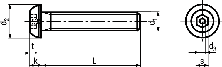 Einbruchsichere Schr ~ISO 7380-1 A2 BN6971 M8x12 - Bossard Schrauben