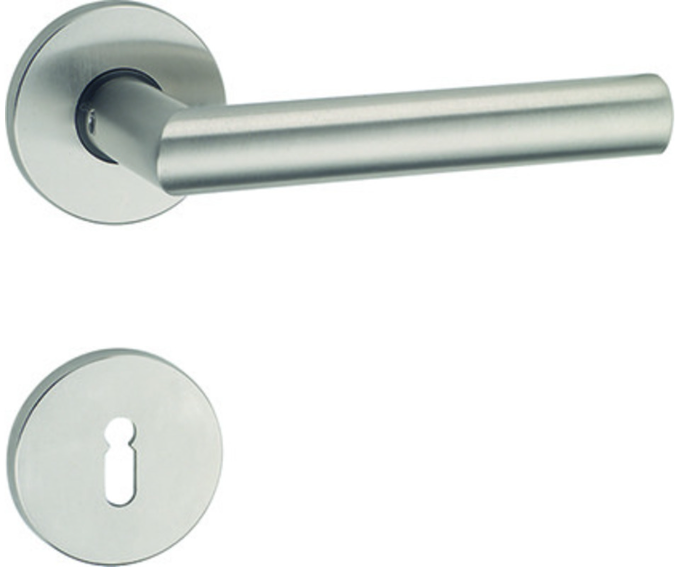 MEGA Haustürdrücker 33.235, vernickelt matt 16mm, 4-Kant: 9mm, TS: 50-85mm - Tür- und Sichtbeschläge