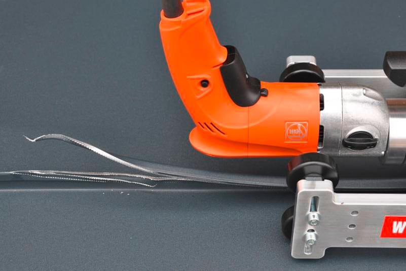 WUKO Trimmer 1080E 230V , Metabo Bohrmaschine in Sperrholzkiste - Spenglerwerkzeuge