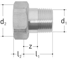Verschraubung AG 3/8"- 3/4" 8201.160 aus Messing - JRG Armaturen