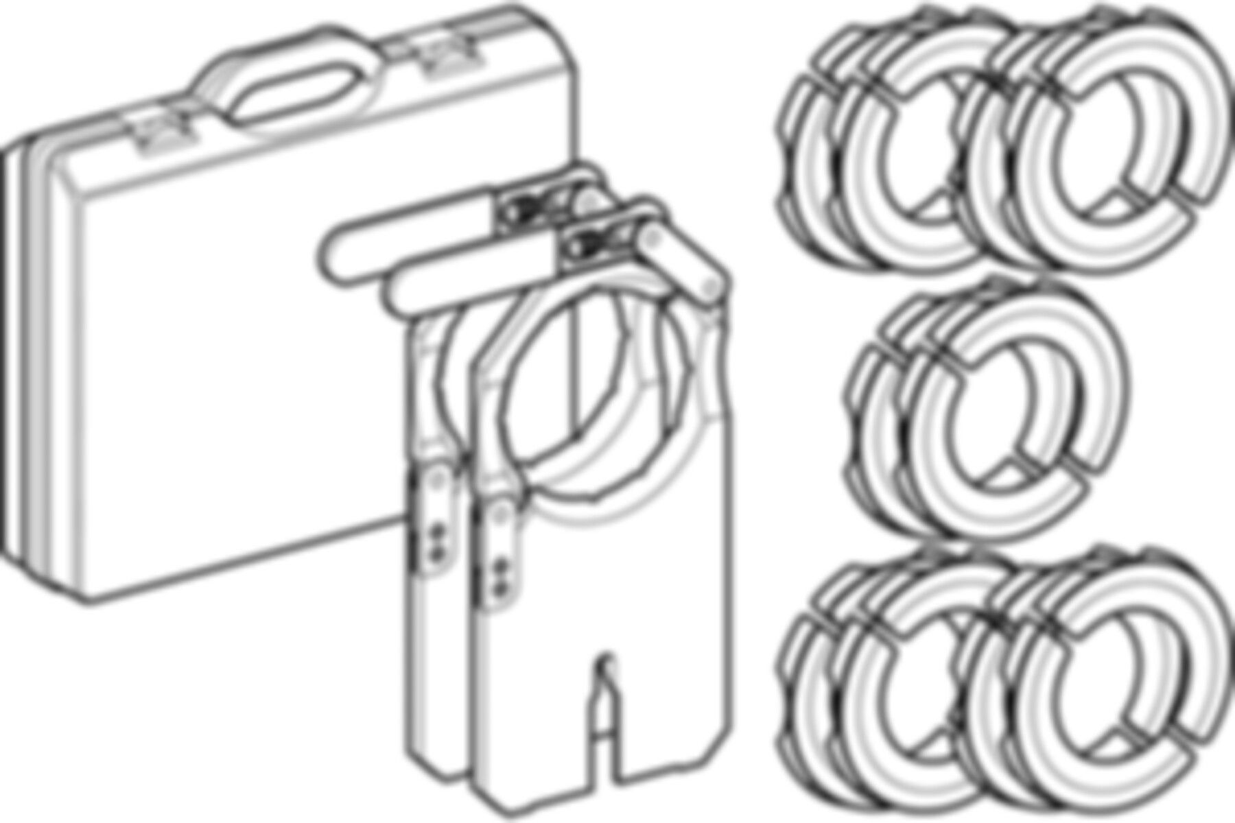 Einsatzbacken 50-90 mm, im Koffer 359.059.00.1 mit Aufspannplatten 110 mm - Geberit Werkzeuge und Zubehör