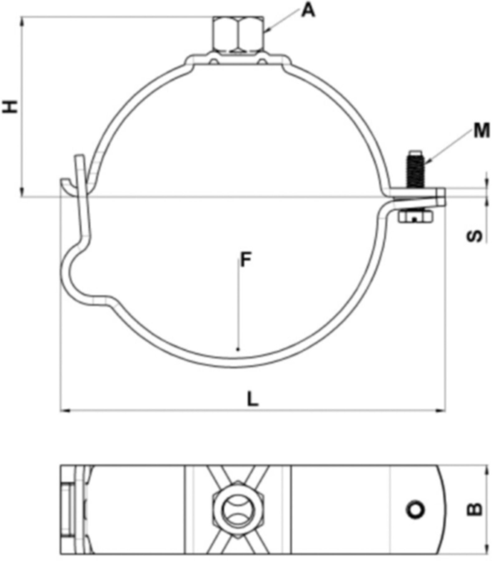 Rohrschelle mit Muffe M10 368.843.00.2 d 125mm - Schänis-Rohrschellen