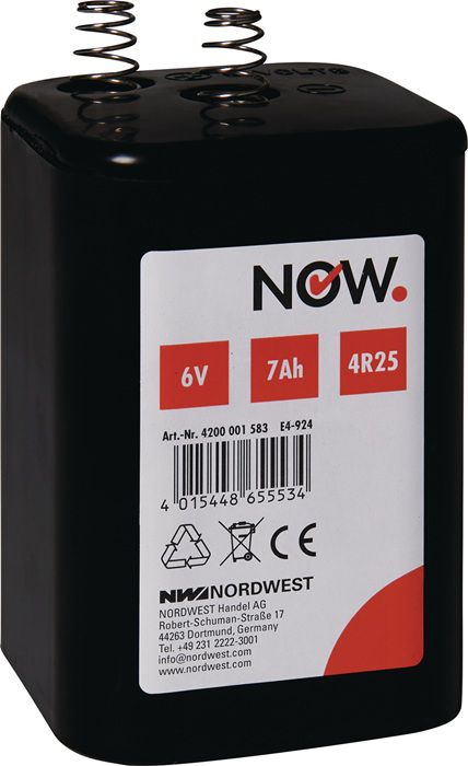 NOW - Baulampenbatterie 6 V, 7 Ah, 4R25 Zink-Kohle - Elektrozubehör