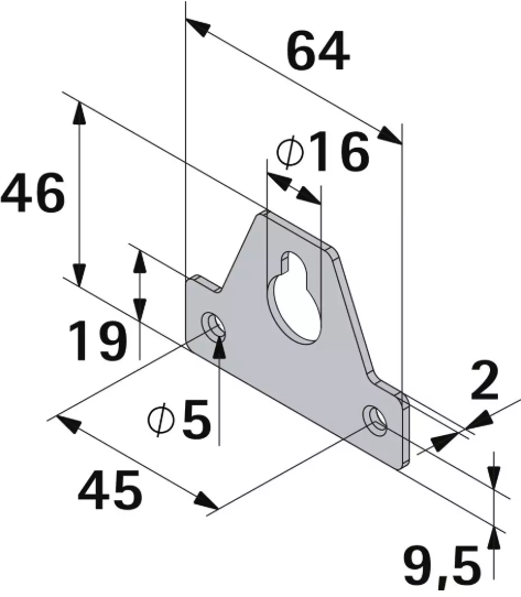 Hettich Universalaufhänger verzinkt, 46 x 64mm, mit Schlüsselloch, à 2 Stk - Diverse Möbelbeschläge und Zubehör