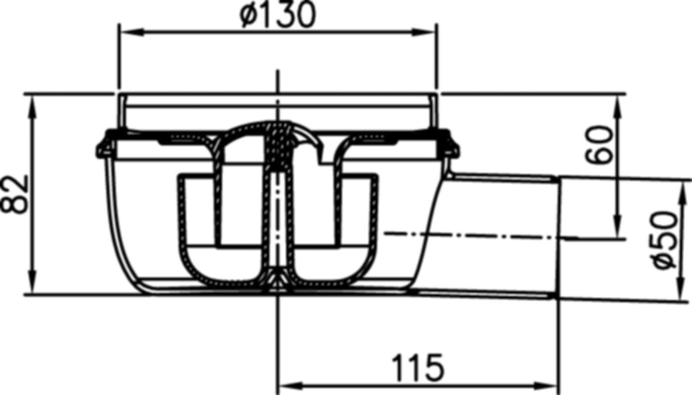 Ablaufkörper Easyflow Flatline DN 50 Kunststoff waagrecht 2505.05.00 - ACO Passavant Entwässerungstechnik
