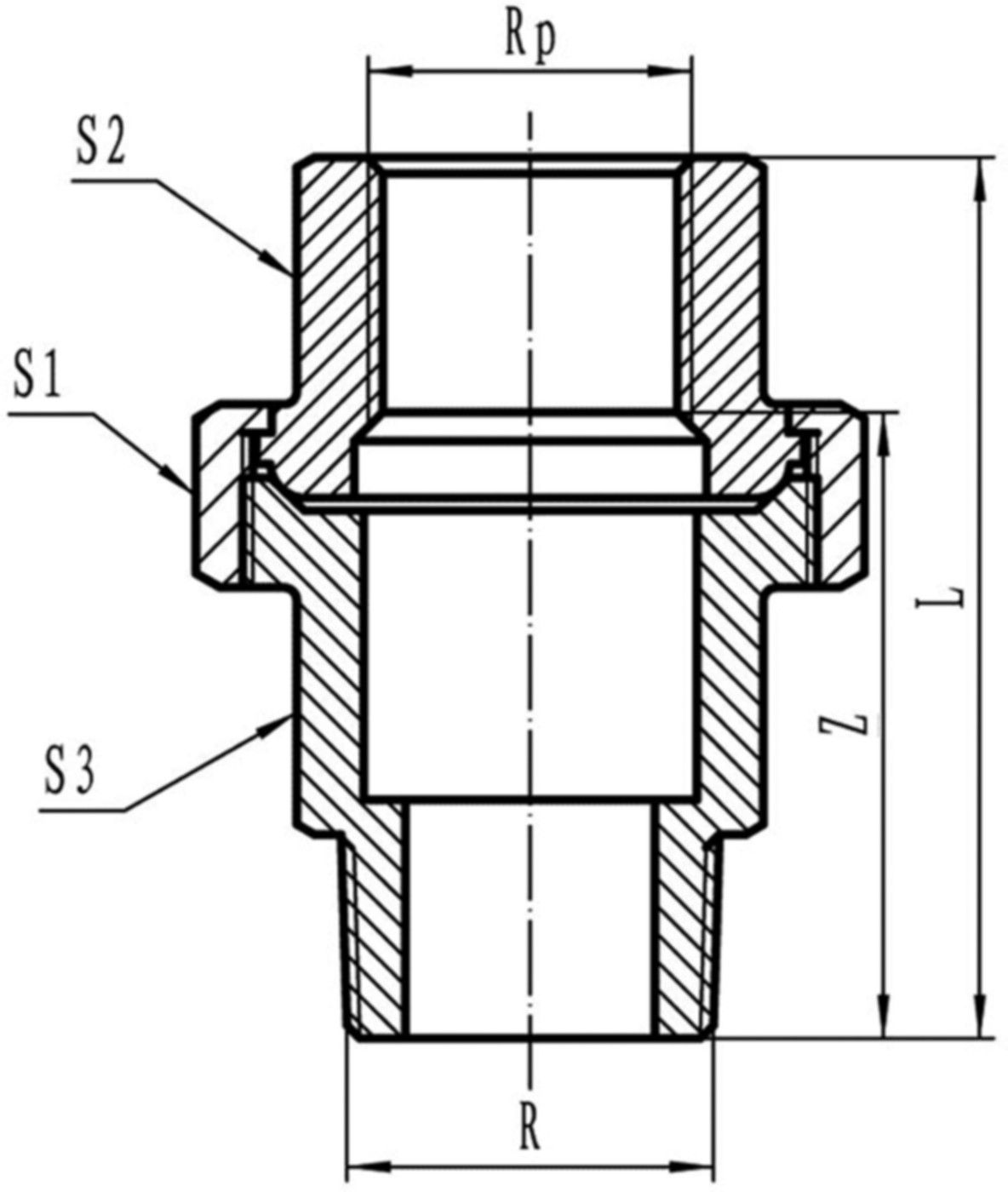 Inox-Verschraubung IG/AG 1/2" 1331 - Rostfreie Gewindefittings