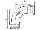 Bogen lang 90° 2 S 2 1/2" 770 002 110 - GF schw. Tempergussfittings