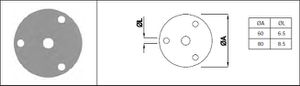 Wandpl. gestanzt eins. geschl. 3 BL 60 x 3 mm Zentrums-Ø 10 mm 126949 - INOXTECH-Handlauf-/Geländer-System