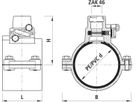 Haku Sperrschelle mit ZAK 5211 d 225mm - Hawle Hausanschluss- und Anbohrarmaturen
