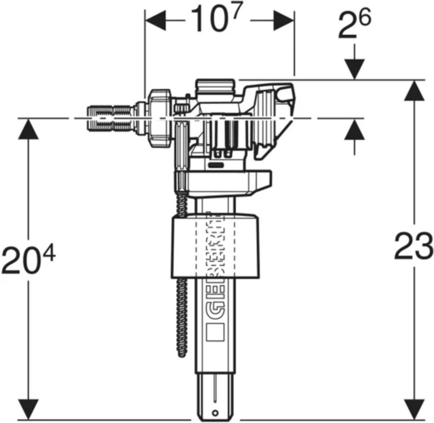 Unifill Schwimmer Füllventil Typ 383 3/8" 240.719.00.5 (240.783.00.5) - Geberit Grossisten Shop-Sortiment Zubehör