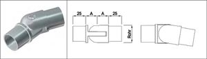 Rohrecke beweglich mit 1 Gelenk 33.7 mm geschliffen 126567 - INOXTECH-Handlauf-/Geländer-System