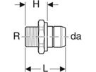 Verteiler-Steckübergang 653.431.00.1 28mm- 1" mit Aussengewinde - Geberit-Push Fit-Formstücke