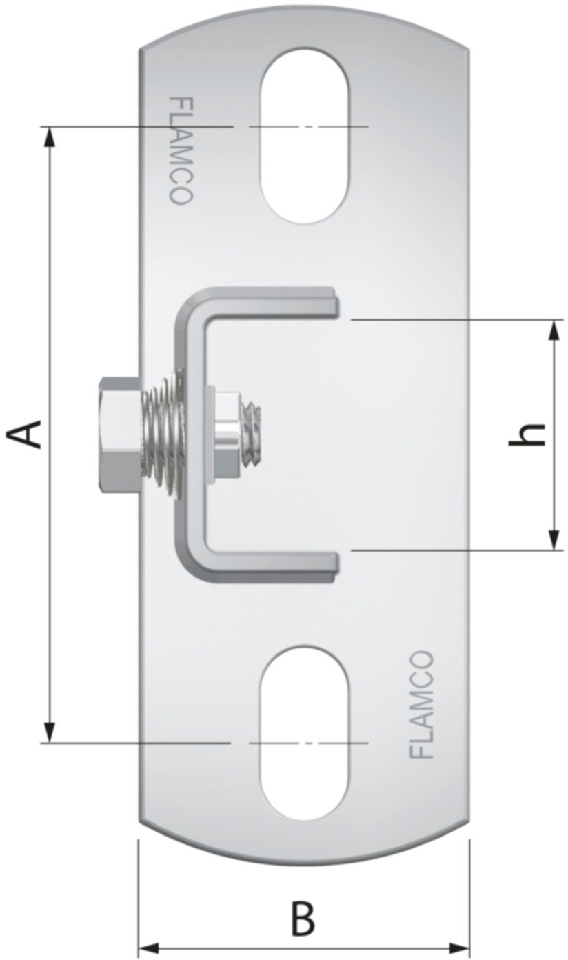 Schienensattel RZ-H90  71807 für Schiene R0-R8 - Flamco-Rohrschellen