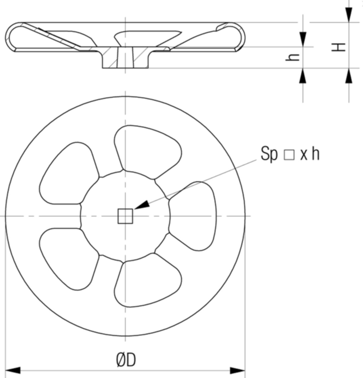 Handrad Epoxy-beschichtet Fig. 8316 DN 200      d 400mm - Von Roll Armaturen