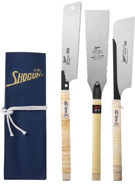 SHOGUN Japansägen-Set 3 tlg. Dozuka , Ryoba und Kataba in Rolltasche - Sägen