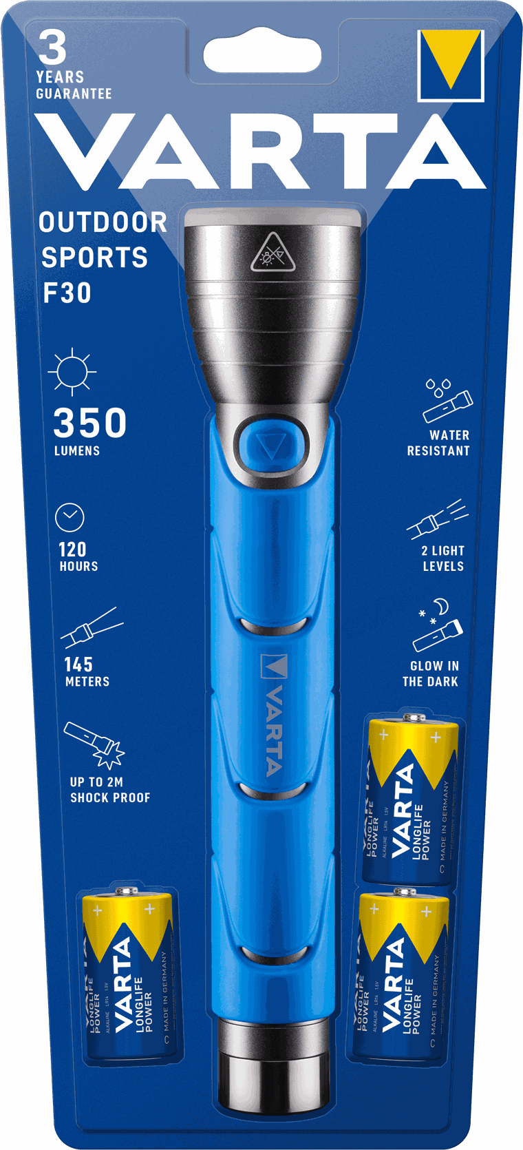 Taschenlampe OutdoorSp. F30 Alu-Silikon, 3xC - Lampen, Leuchten