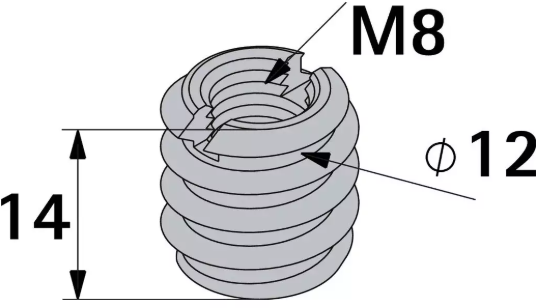 Hettich Eindreh-Muffe Stahlguss, Bohrloch D = 12mm, M8 x 14mm, à 8 Stk - Diverse Möbelbeschläge und Zubehör
