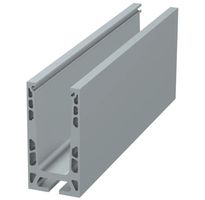 Aluminium Profil für Brüstungsgeländer Trockenverglasung, 114 x 56 mm,mit Kanal für Nute - INOXTECH-Handlauf-/Geländer-System