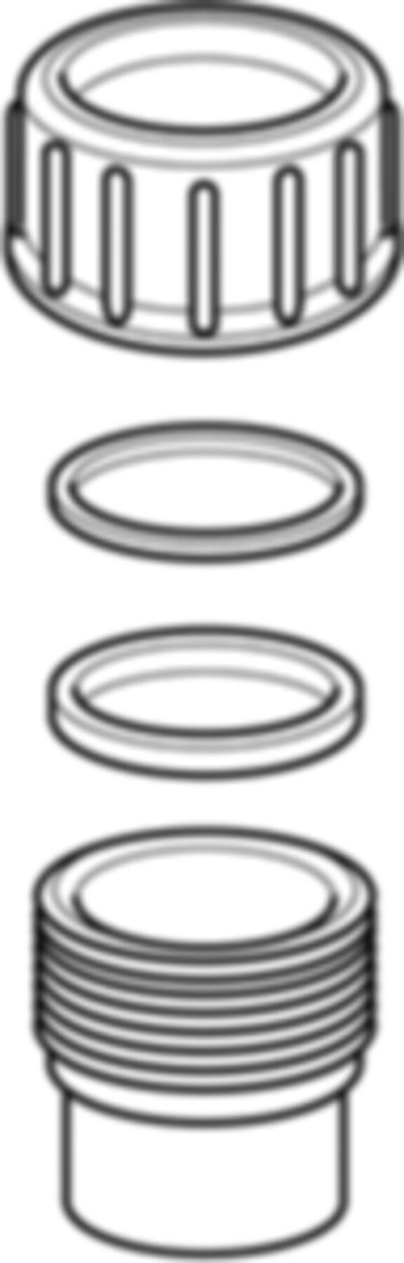 Stutzen mit Verschraubung reduziert d 63/ 56mm 364.753.16.1 - Geberit-PE-Formstücke