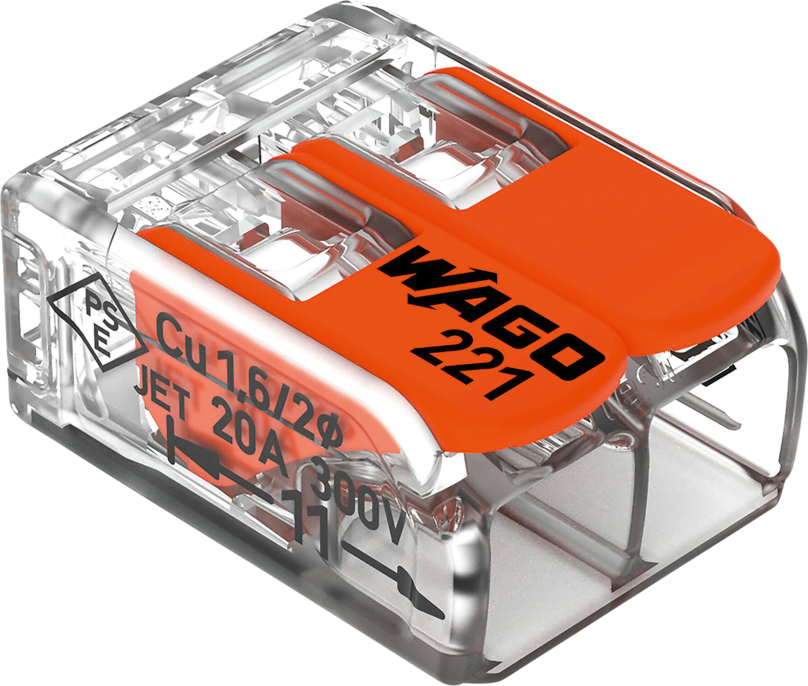 WAGO Steckklemme Compact 221 2-Leiter 0.14-4 mm², Pack à 16Stk. - Elektrozubehör