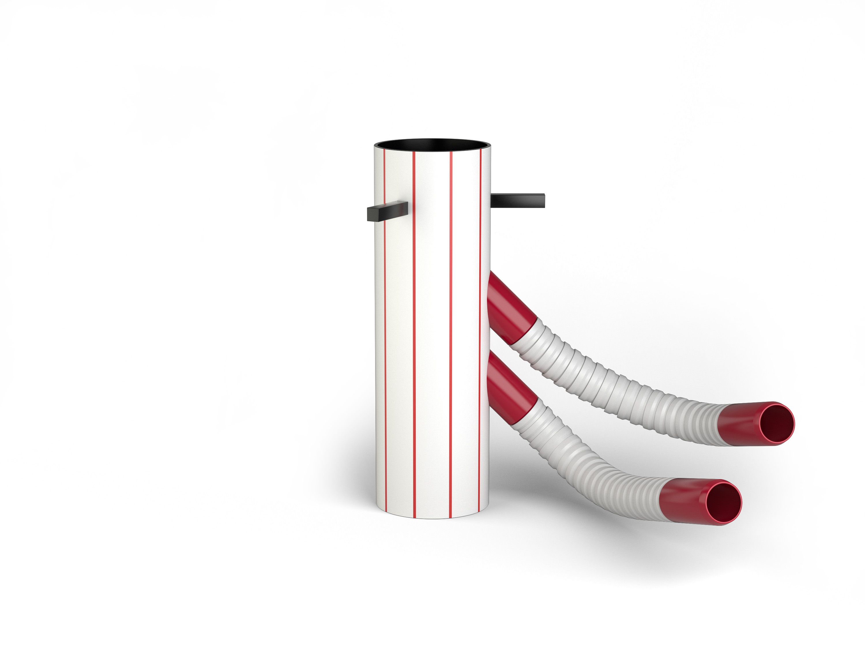 HDPE Fundamentrohr Typ C komplett DN 315/72 weiss/rot - Streng Fundamentrohre + Zubehör