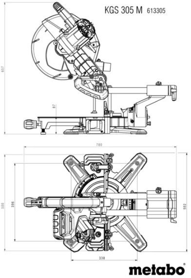Kappsäge KGS 305 M Ø 305x30mm, 59m/s, 1600Watt - Metabo Elektrowerkzeuge