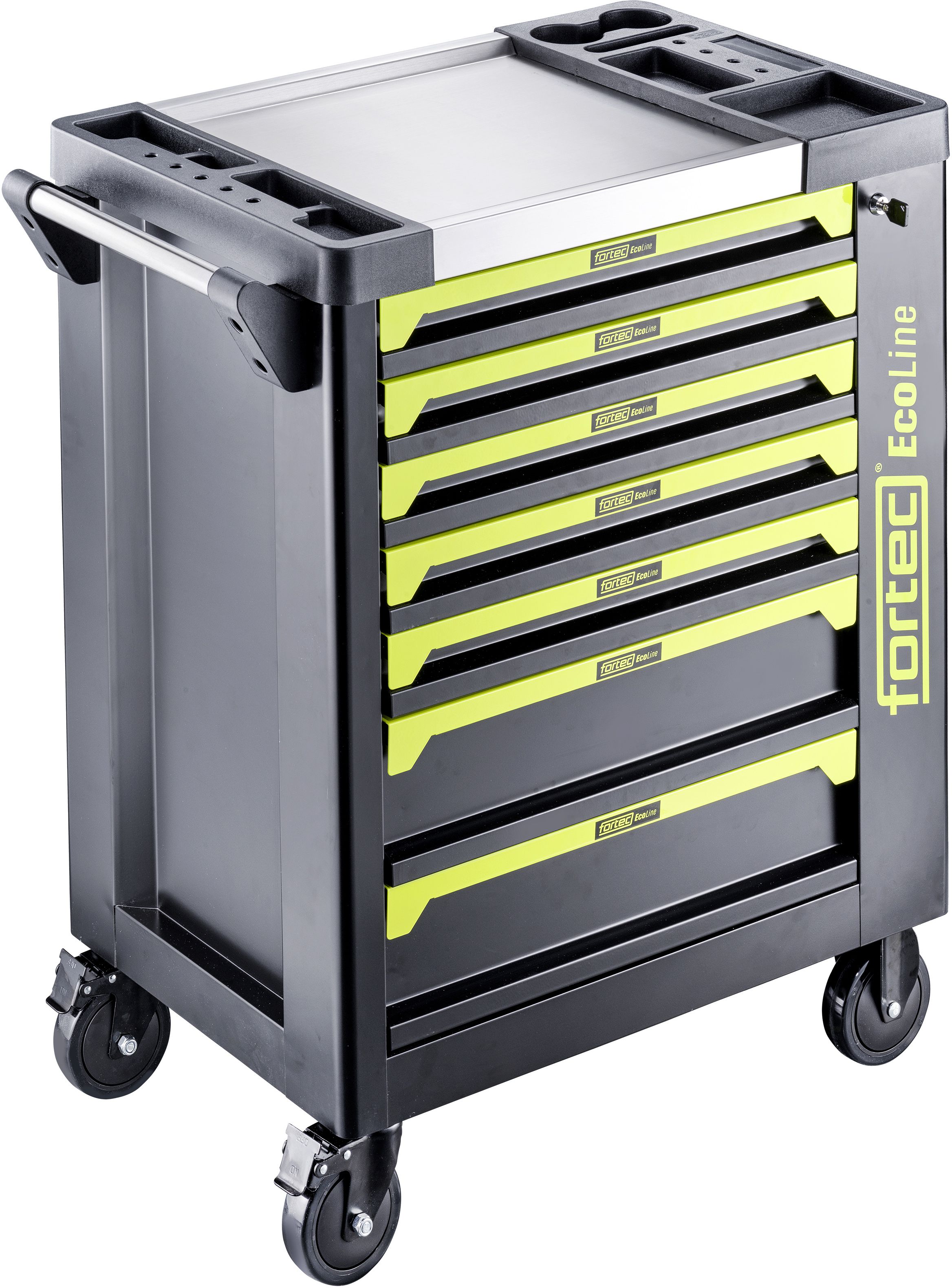 FORTEC Werkstattwagen Eco 299-tlg. 7 Schubladen+ Seitentür, 765x460x820mm - Werkzeugkoffer,Sortimentskoffer,Behälter