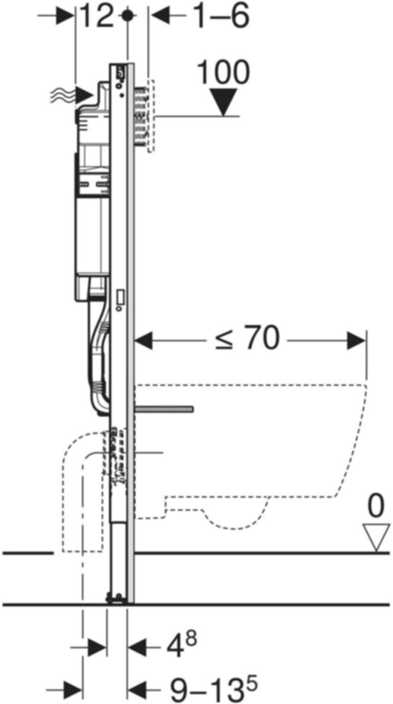 Wand-WC-Element Sigma 111.309.00.6 Typ 112 UP320 Betätigung von vorne - Geberit-Duofix