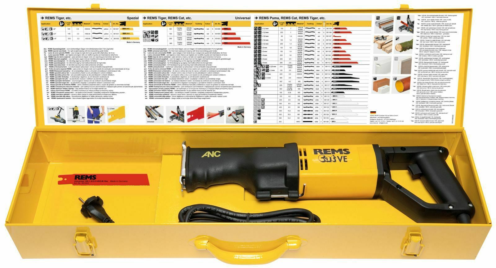 REMS Tigersäge Cat ANC VE Set 560040, 1050 Watt, bis 6"/250mm - Sanitärwerkzeuge