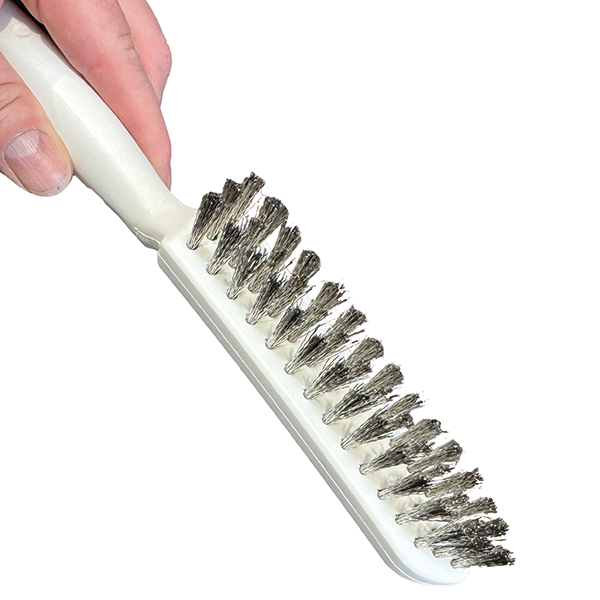 Masc Edelstahldrahtbürste, verstärkt 3-reihig, mit Kunststoffgriff - Spenglerwerkzeuge