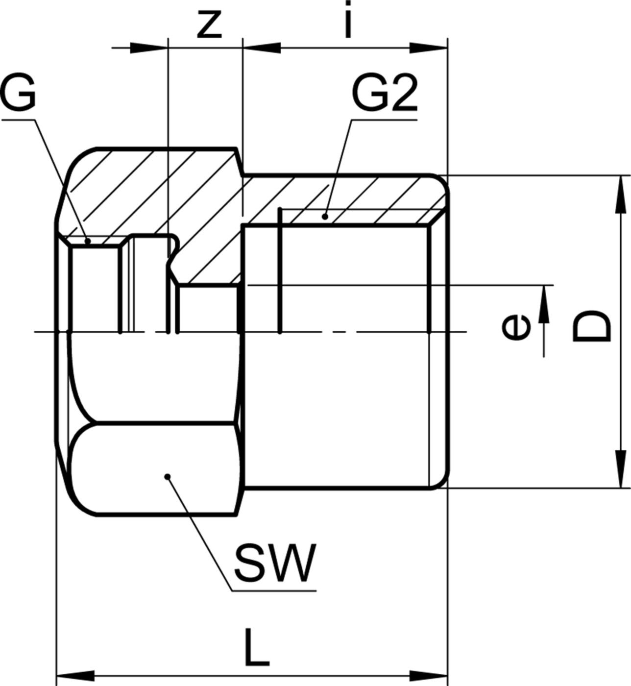 Übergangsmuffe SO 00030 3/8- 1/2 - Serto-Programm M/G