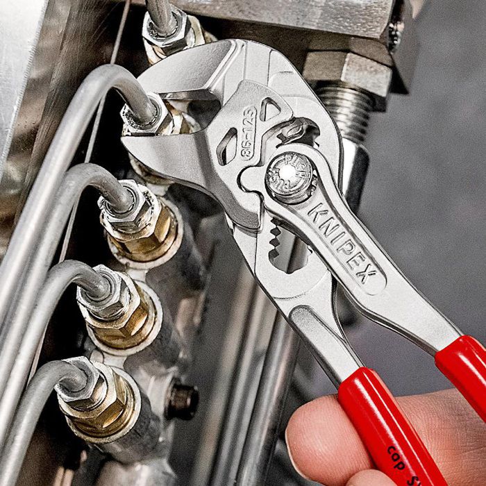 KNIPEX Mini Zangenschlüssel, verchromt 8603, L=125 mm, -Ø 23mm,  PVC-Griffhülle - Zangen, Schneiden