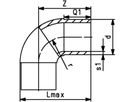 Bogen 90° nahtlos PE100 S5 PN 16 d 110mm 753 001 014 - PE100 Stutzenformstücke langschenklig
