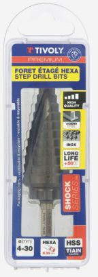 TIVOLY Stufenbohrer HSS tialN Shock Series Schaft 6.35 , 4-6-8-10-12-14-16-18-20-22-24-26-28- - Bohren