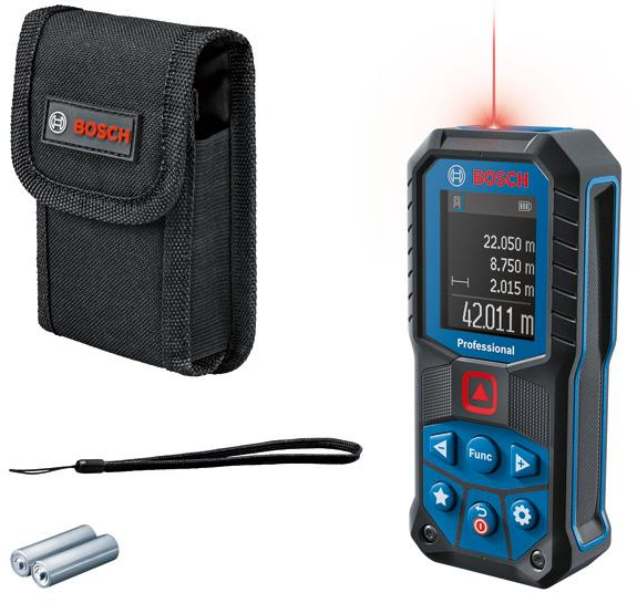 Bosch Laser-Entfernungsmesser GLM 50-22 bis 50m, IP65, 2x1,5-V-LR6 (AA), roter Laser - Bosch Elektrowerkzeuge