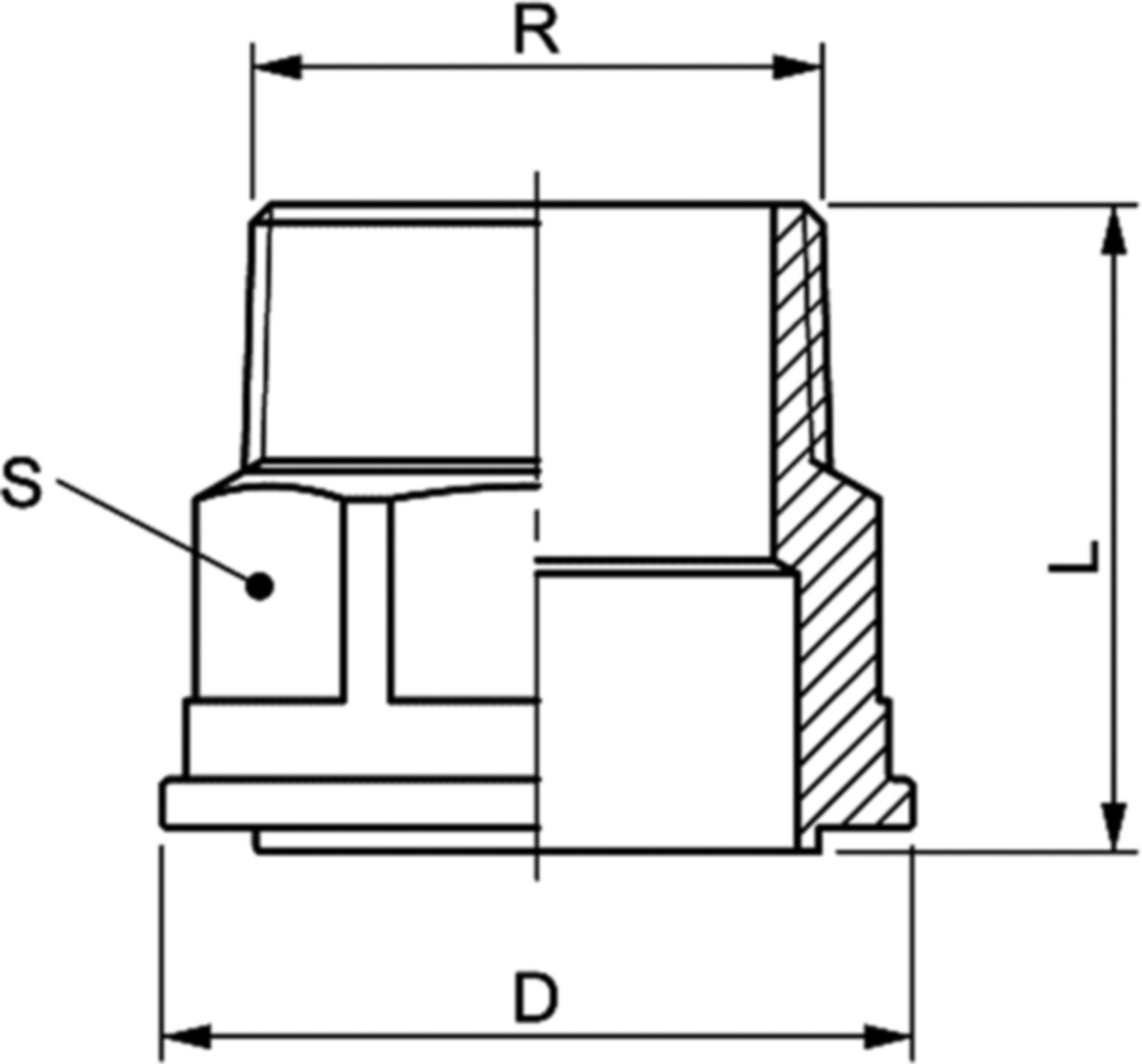 Einlegeteil 8371 1"-11/2" - Rotguss-Gewindefittings