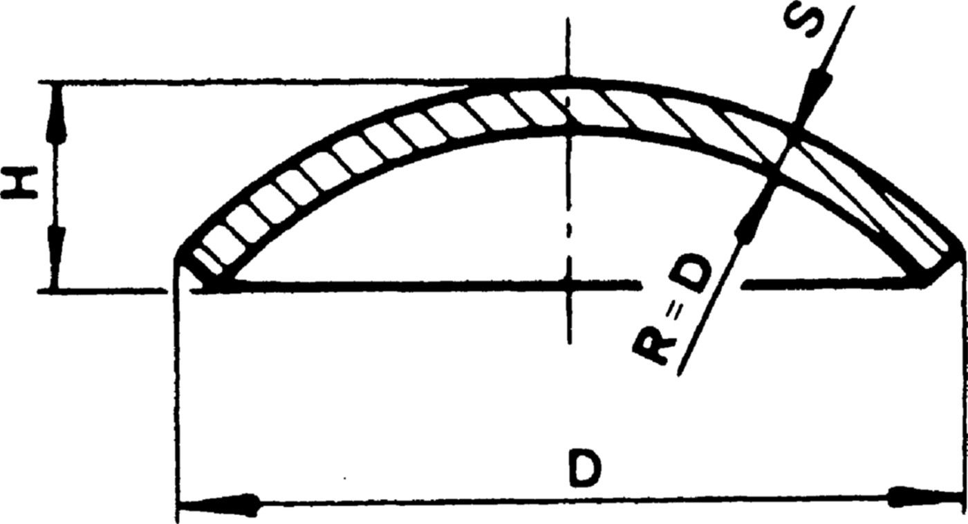 Siederohrdeckel o/Rand bombiert 219.1 mm - Schweissmuffe,Rohrkappe,Siederohrdeckel
