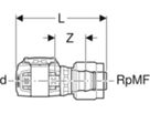 Übergang 16mm-1/2" 620.290.00.1 mit MasterFix - Geberit FlowFit-Rohre/Formstücke