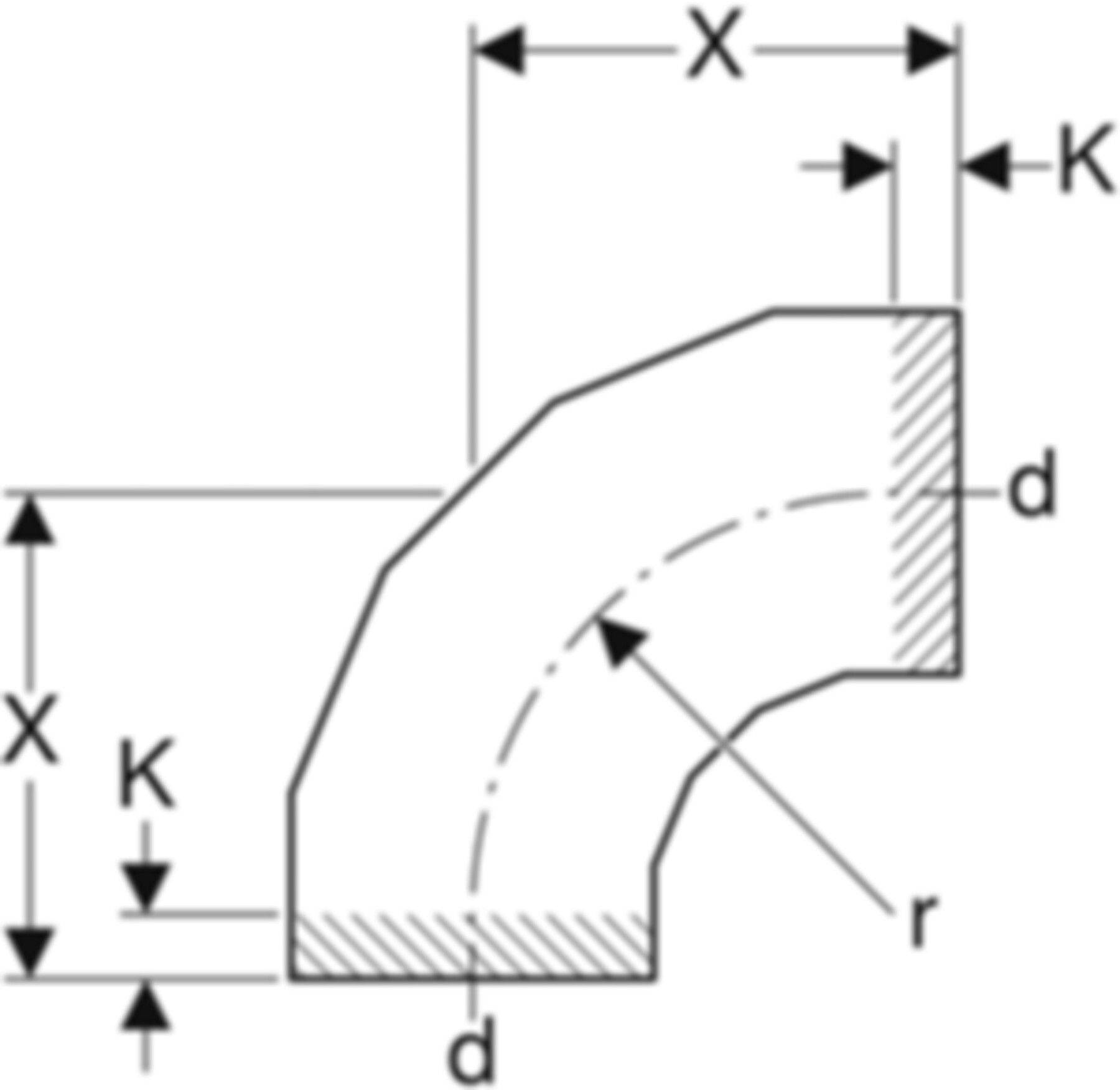 Segmentbogen 90° d 250mm 371.055.16.1 - Geberit-PE-Formstücke