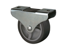Bockrolle Stahlblech Radø 25x13mm, Gummi Platte=41x18mm - Transportrollen