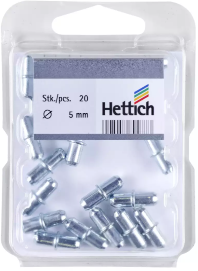 Hettich Tablarträger verzinkt, Duplo, D = 5mm, à 20 Stk - Diverse Möbelbeschläge und Zubehör