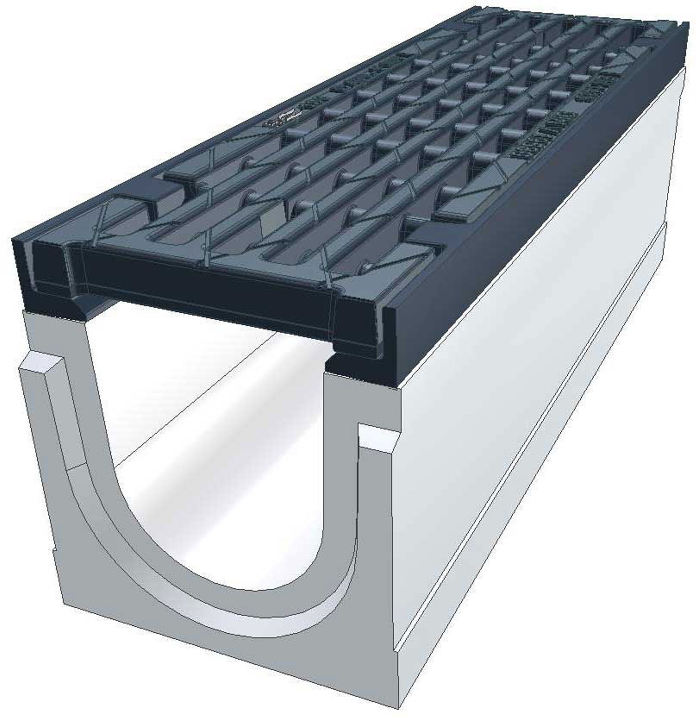 1-20.05 F MAXI 100 F900 inkl.Gussrost m.Guss-Kantens.,arret.,L=500mm, H=260mm - BGS Kastenrinnen