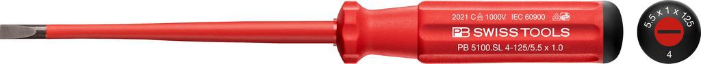 Schraubenzieher Schlitz Slim VDE PB 5100 SL 4-125/ 5.5,  L= 230mm - Schraubenzieher