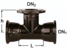 STM-Tee mit Flanschabgang Fig. 2857 DN 125/125 PN 16 - Von Roll Steckmuffenformstücke