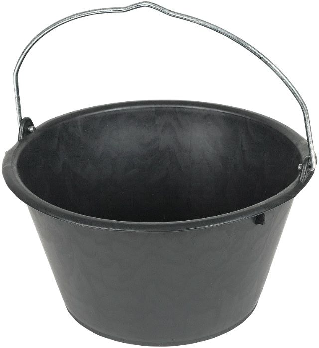 Pflasterkessel schwarz Kunstoff 12l schwarz mit Bügel, Ø 330 mm, H=190 mm - Bauwerkzeuge